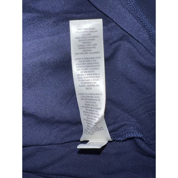 Easy wear By Chico’s Top Size L (2) Navy Blue Sequin Lined Tank Sheer Overlay - Picture 7 of 7